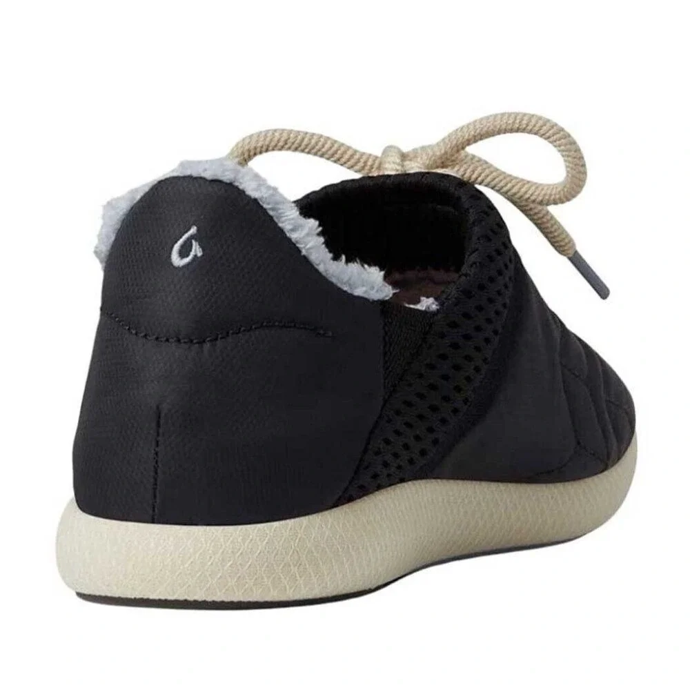 OluKai Mahiki Slip On Lace Up Sneakers Womens 7 Black Comfort‎